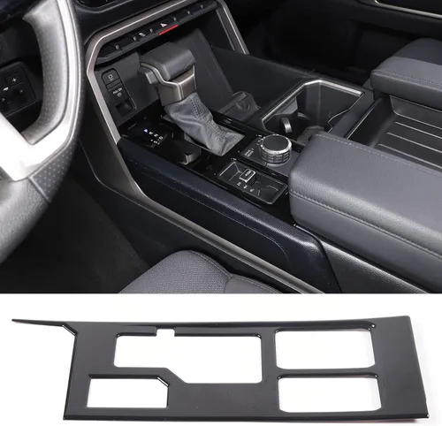 TOYCIDFG Cubierta del panel de palanca de cambios compatible con Toyota Tundra 2022-2026, accesorios interiores (negro UV)