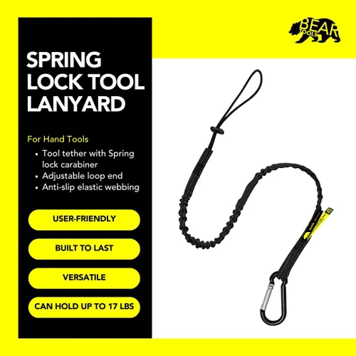 Miniatura 2 de BearTOOLS Cordón para herramientas con mosquetón de resorte estándar y extremo de bucle ajustable, 35.4 in de longitud, límite de peso máximo