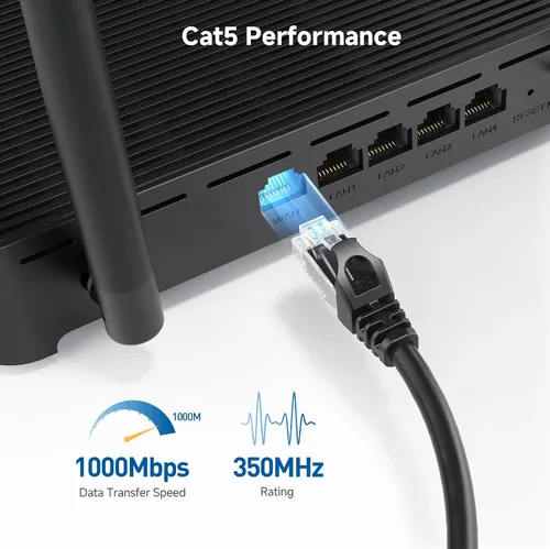 Miniatura 4 de Cable Matters Paquete de 8 cables Ethernet Cat 5e Snagless de 1 Gbps, 7 pies, cable Gigabit Cat5e, cable Ethernet Cat5e, multicolor Multi colorido