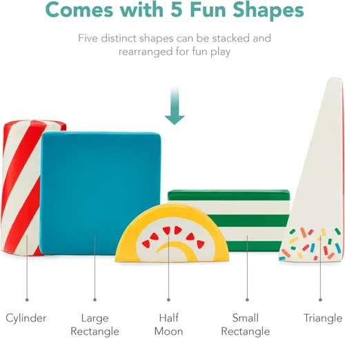 Miniatura 6 de Best Choice Products Estructuras de Juego de Actividad de 5 Piezas de Bloques de Espuma Suave para Escalar y Gatear para Niños para el Desarrollo 5