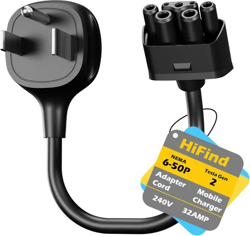 Miniatura 9 de HiFind Adaptador NEMA 6-20 para cargador móvil Tesla Gen 2 de 1 pie, conecta el cargador portátil Tesla a una toma de 6-20P, 240 V 20 A