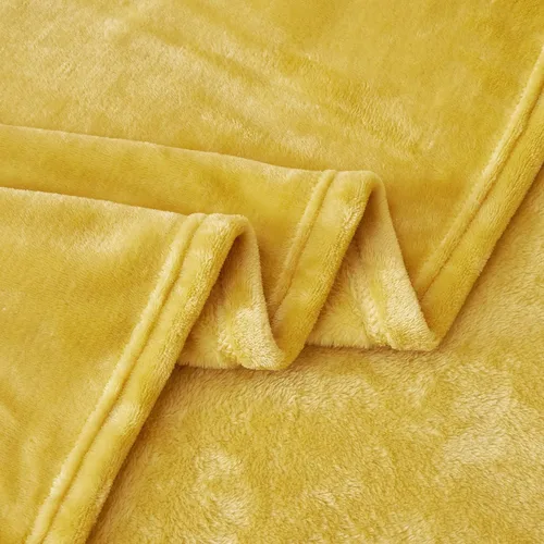 Miniatura 5 de RUIKASI Manta de forro polar individual – Manta de franela mullida de felpa amarilla para cama individual, manta súper suave y cálida para sofá