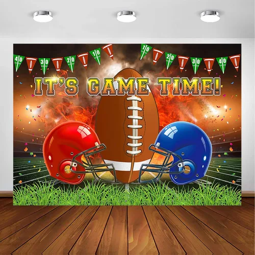 Avezano Decoraciones de fútbol americano para fiestas, telón de fondo americano, decoraciones de fiesta de cumpleaños, tema de fútbol, "It's Game