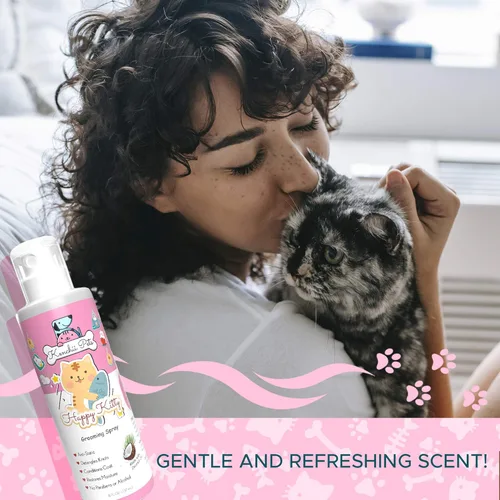 Miniatura 5 de Kenchii Spray profesional de aseo de mascotas para gatitos y gatos, spray desenredante hidratante perfumado totalmente natural, acondicionador