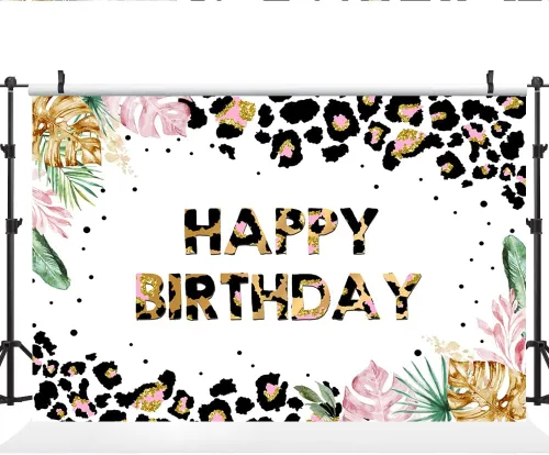 Miniatura 2 de Lofaris Hppy Birthday Wild Bakcdrop One Two Wild Safari - Decoración de fiesta temática de safari 1er 2do fondo para niños, estampado floral