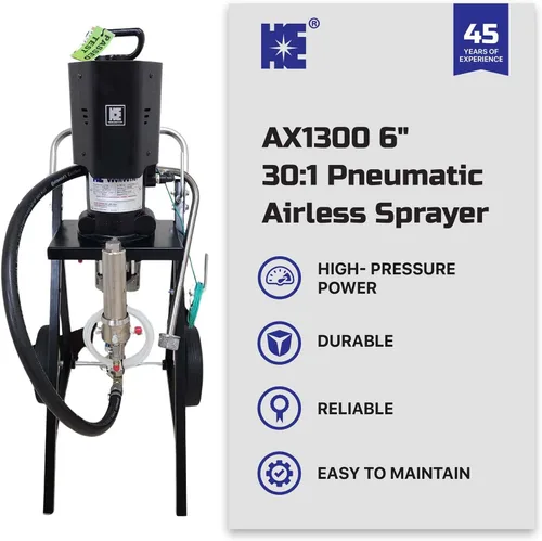 Miniatura 2 de Cosmostar AX1300 Pulverizador neumático sin aire 30:1, presión máxima de trabajo de fluidos 3600 PSI, spray de pintura de alta eficiencia, máquinas