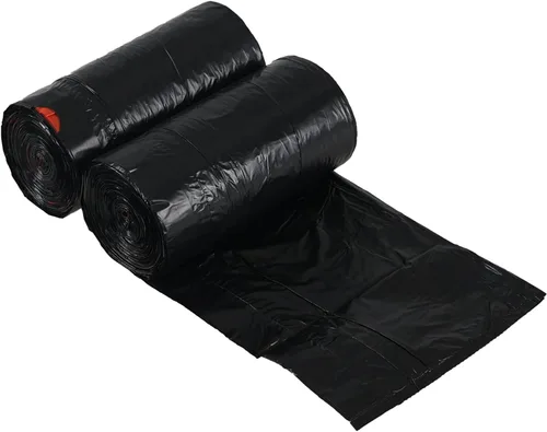Miniatura 7 de Bolsas de basura con cordón de cocina de 6 galones, bolsas de basura negras de plástico, 2 rollos, 110