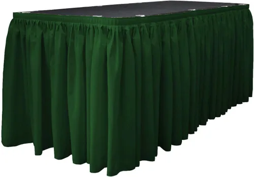 Miniatura 33 de LA Linen Falda de mesa de popelina de poliéster para mesas rectangulares, tela plisada para banquetes de boda, 14 pies por 29 pulgadas de largo