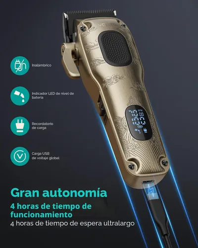 Miniatura 3 de VGRPRO Cortapelos para hombres profesionales, inalámbricas y con cable para cortar el cabello con estuche de paquete, kit de aseo eléctrico para uso