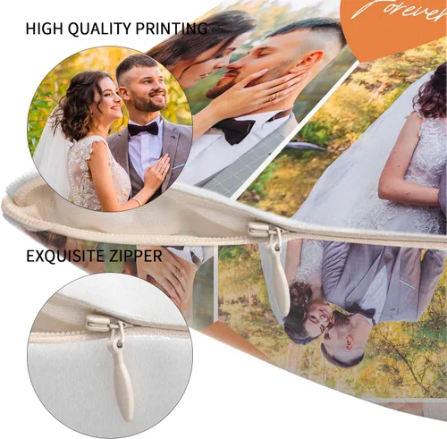 Miniatura 5 de Easycosy Almohada personalizada con texto de imagen, funda de almohada con foto, regalos personalizados para parejas, funda de cojín con foto, 4