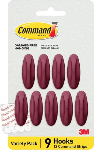 Miniatura 9 de Command Ganchos medianos de diseño, negro, 9 ganchos, 12 tiras