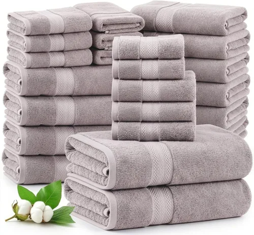 Miniatura 23 de Lane Linen Paquete de 4 toallas de baño 100 % algodón (35 x 66 pulgadas), hilado en anillo, extra grandes, secado rápido, suaves, de poca pelusa