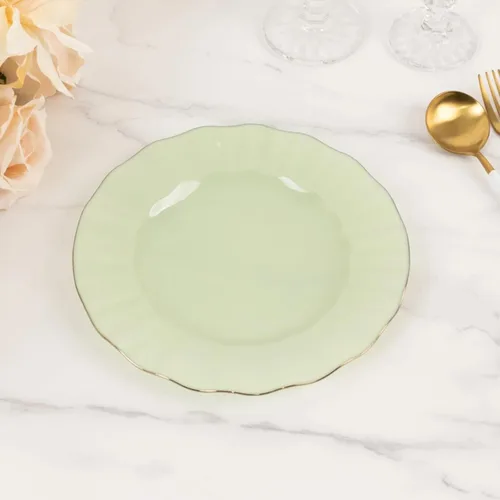 Miniatura 59 de Efavormart - Platos de cena de 11 pulgadas – Juego de 10 platos desechables redondos de plástico negro con borde dorado rizado – Vajilla elegante