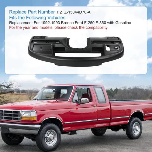Miniatura 2 de JDMSPEED Reemplazo del panel de tablero de instrumentos compatible con Bronco Ford F-250 F-350 1992-1993 con bisel de tablero de gasolina