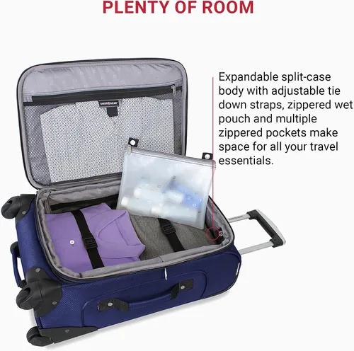 Miniatura 74 de SwissGear - Equipaje suave expandible Sion con ruedas, Negro