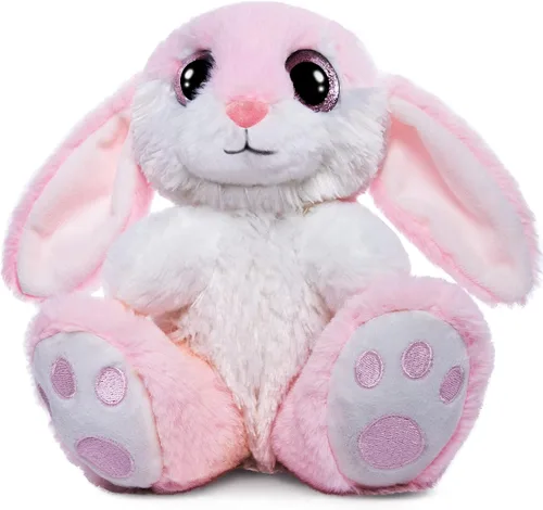 Miniatura 9 de HO-EF Animal de peluche de conejo de Pascua, peluche de conejo de 8.5 pulgadas con orejas flexibles, lavable a máquina y suave, bonito conejo