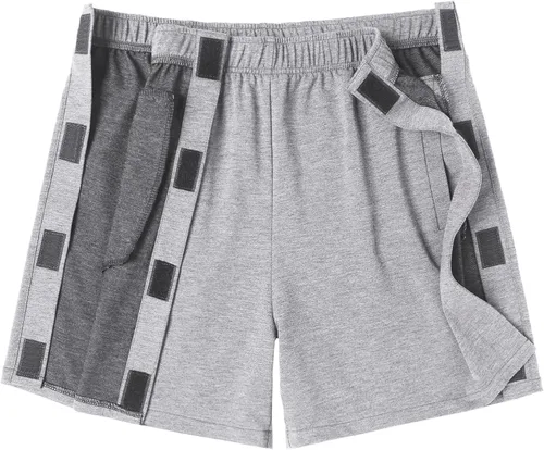 Miniatura 3 de Deyeek Pantalones cortos unisex de algodón atléticos con cierre a presión para después de la cirugía de la rodilla, pantalones de reemplazo