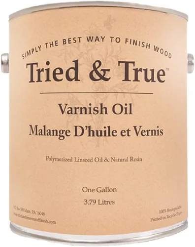 Tried & True Aceite de Barniz Superior Acabado de Madera, Galón - Resina de Pino Natural y Aceite de Linaza, Ideal para Muebles de Interior, Mesas,