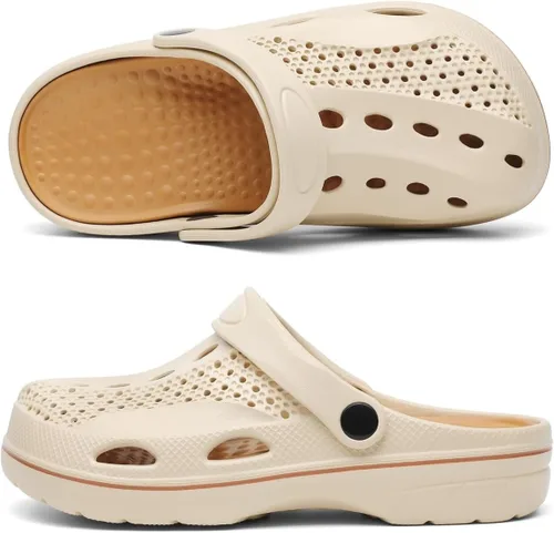 Miniatura 4 de VZQ Zuecos con soporte de arco para mujeres y hombres, zapatos de jardín para exteriores, sandalias de playa con fascitis plantar, plantillas