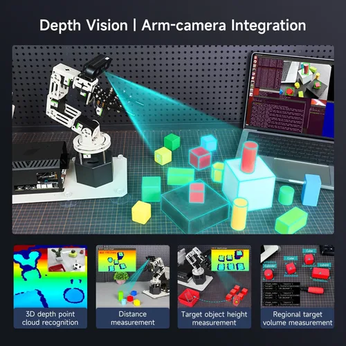 Miniatura 3 de Yahboom 6DOF Kit de brazo robótico de programación 3D, agarre adaptativo 3D, inteligencia incorporada, modelo de IA grande para ingenieros mecánicos