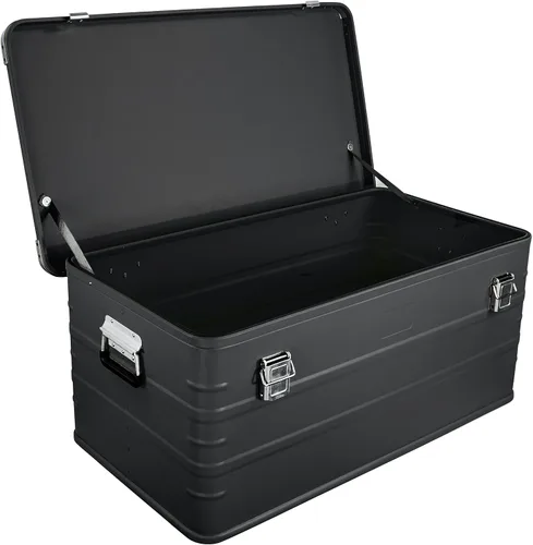 Miniatura 4 de Eylar Caja de almacenamiento de aluminio cruzada para Overland, baúl, estuche de carga de metal, caja de almacenamiento (combo de 4 piezas, negro)