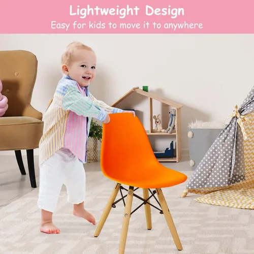 Miniatura 3 de Costzon Juego de mesa y silla para niños, 5 piezas de escritorio para niños de estilo moderno de mediados de siglo con patas de madera, marco