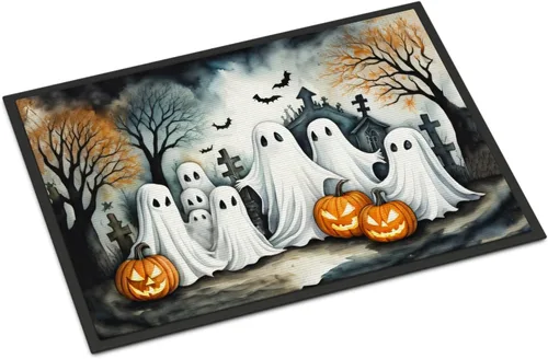 Miniatura 73 de Caroline's Treasures DAC2223MAT - Felpudo espeluznante de Halloween con gato negro de 18 x 27 pulgadas, tapete para puerta delantera