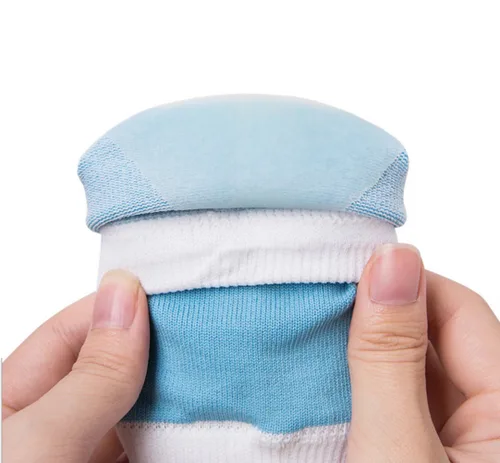 Miniatura 4 de Makhry 2 pares de calcetines de talón de gel de silicona hidratante para piel seca y dura agrietada, punta abierta, cómodos calcetines de Azul y rosa