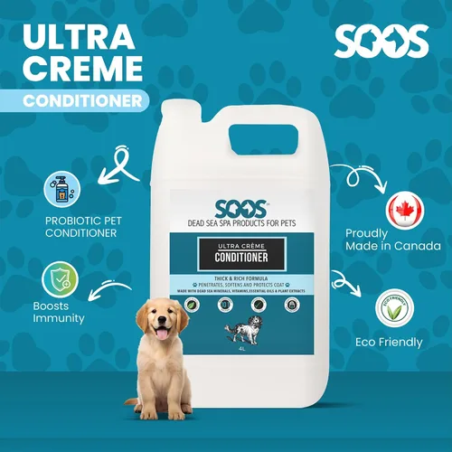 Miniatura 5 de Soos Acondicionador para mascotas Ultra Crème Natural Minerales del Mar Muerto, pulido de absorción profunda con vitaminas, aceites esenciales