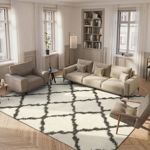 Miniatura 48 de Safavieh - Dallas Shag Collection SGD257A - Alfombra de área con diseño de enrejado de 10 x 14 pies