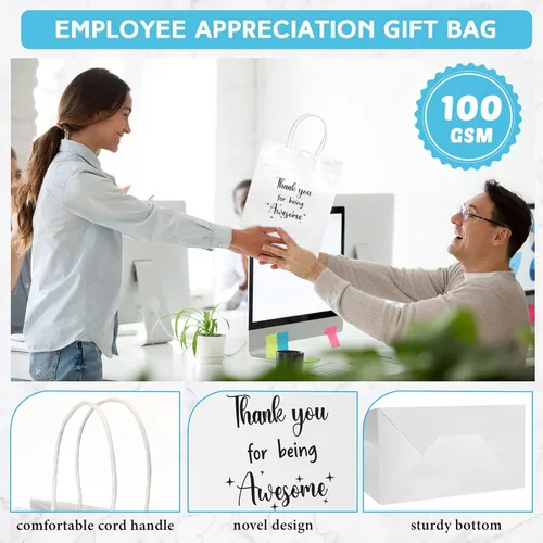 Miniatura 3 de Ctosree 20 Bolsas de Papel de Regalo de Agradecimiento para Empleado Compañero de Trabajo Colega Gracias por Ser Increíble Bolsas con Asas