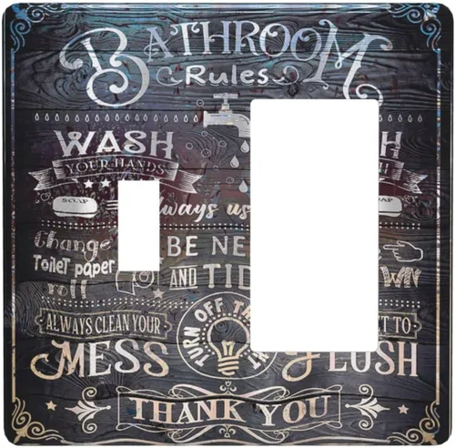 Cubiertas Decorativas para Tomacorrientes de Baño Cita Inspiracional Tablón Vintage 2 Gang 1 Gang Placa de Pared Dispositivo Combinado Toggle Rocker