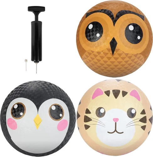 SCS Direct Gaga - Juego de 3 pelotas de juego (8.5 pulgadas) con bomba de aire, paquete de goma duradera para dodgeball, kickball, juego oficial de