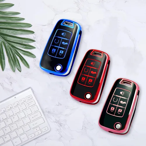 Miniatura 27 de XIYANG TRADE Funda para llavero Chevy con llavero, funda de TPU suave para llave de protección completa para Camaro Cruze Equinox Malibu Impala