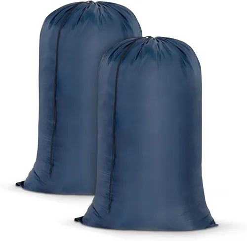 Miniatura 12 de OTraki Paquete de 2 bolsas de lavandería 28x45 pulgadas con cordón XXL, cesta de lavandería, bolsa de almacenamiento para ropa sucia, bolsa de viaje
