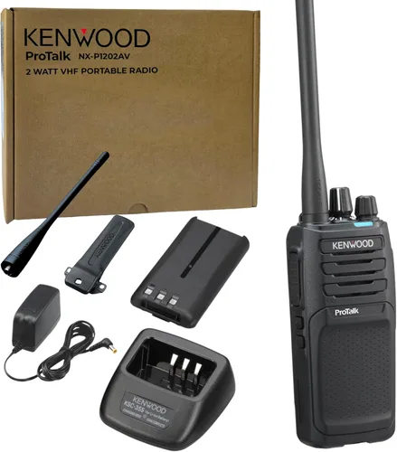 KENWOOD ProTalk NX-P1202AVK - Radio de negocios - 2 W VHF, analógico a digital actualizable a NXDN/DMR Digital, 64 canales, batería de 19.5 horas,