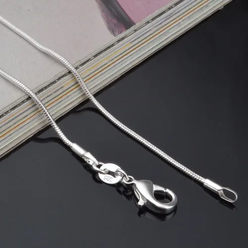 Miniatura 8 de Wholesale Lots - Collar unisex de plata de ley 925 con cadena de serpiente, accesorios de joyería para bricolaje, Metal