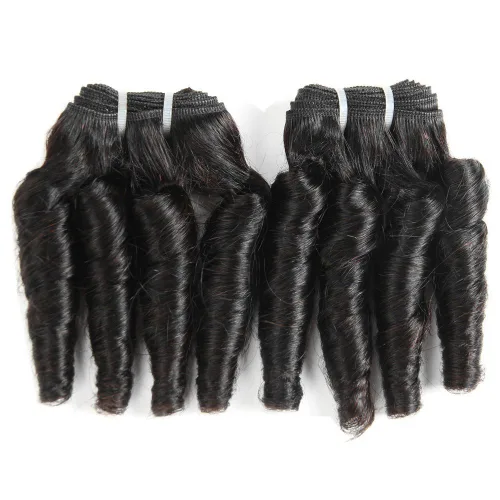 Miniatura 10 de Molefi Extensiones de cabello humano brasileño Funmi rizado, 4 paquetes de extensiones de cabello humano negro, extensiones de cabello corto rizado
