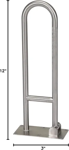 Miniatura 7 de Moen Home Care - Asidero de seguridad para baño de 30 pulgadas de acero inoxidable con agarre texturizado plegable, producto de asistencia