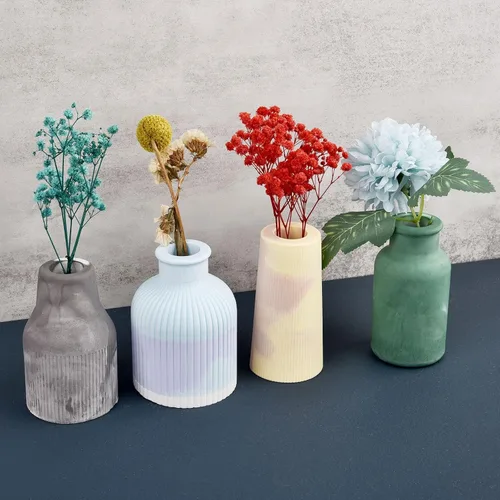 Miniatura 6 de Molde de silicona para florero a rayas, maceta suculenta, maceta de hormigón, yeso, molde de cemento, resina epoxi, soporte para bolígrafo