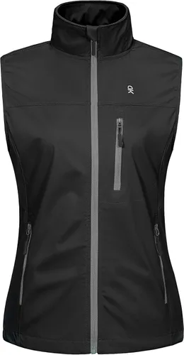 Miniatura 2 de Little Donkey Andy Chaleco Softshell para mujer, chaleco de golf ligero a prueba de viento, chaleco de ciclismo sin mangas para correr, senderismo