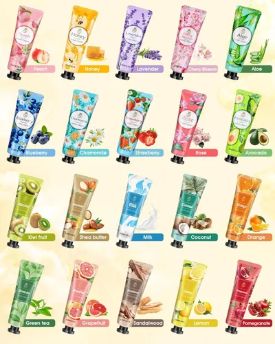 Miniatura 3 de OFUN Paquete de 20 unidades de crema de manos para mujer, mini loción para el cuidado de las manos, tamaño de viaje, para plantas de manos secas