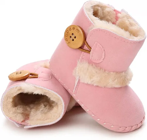 Miniatura 3 de Jonbaem Botas de invierno para bebés recién nacidos y niñas con suela suave para invierno, cálidas, para cuna