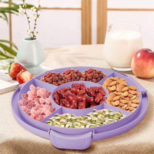 Miniatura 4 de Soporte para tartas de 10 pulgadas con tapa y asa, contenedor de almacenamiento de plástico alto de transporte para tartas con tapa, redondo