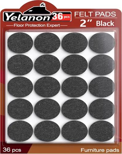 Miniatura 10 de Yelanon Almohadillas de fieltro para muebles, 56 unidades (1+2 pulgadas), almohadillas de fieltro de alta calidad para muebles de patas de silla