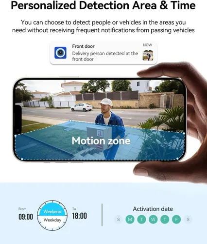 Miniatura 6 de LongPlus Cámara de ventana 4K de 8 MP, cámara Safeview interior con visión nocturna a todo color, detección de vehículos humanos AI, cámara