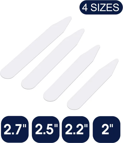 Miniatura 2 de vivinin 112P - Inserciones para cuello de camisa de vestir, collar de plástico blanco con soporte de almacenamiento, 4 refuerzos invisibles