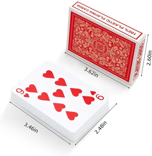 Miniatura 4 de Cartas de Juego de Plástico Impermeables 2 Paquetes, Mazos de Cartas de Póquer para Adultos, Tamaño Póquer Índice Regular, Adecuadas para Varios