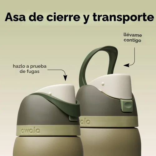 Miniatura 3 de Owala FreeSip - Botella de agua aislada de acero inoxidable con popote, botella de agua deportiva sin BPA, ideal para viajes, 32 onzas, todoterreno