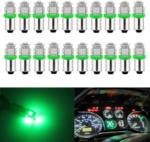 Miniatura 12 de Juego de 12 bombillas LED anaranjadas BA9 BA9S 53 57 1895 64111 para placa de matrícula, puerta lateral, luces de cortesía interiores, cúpula, mapa